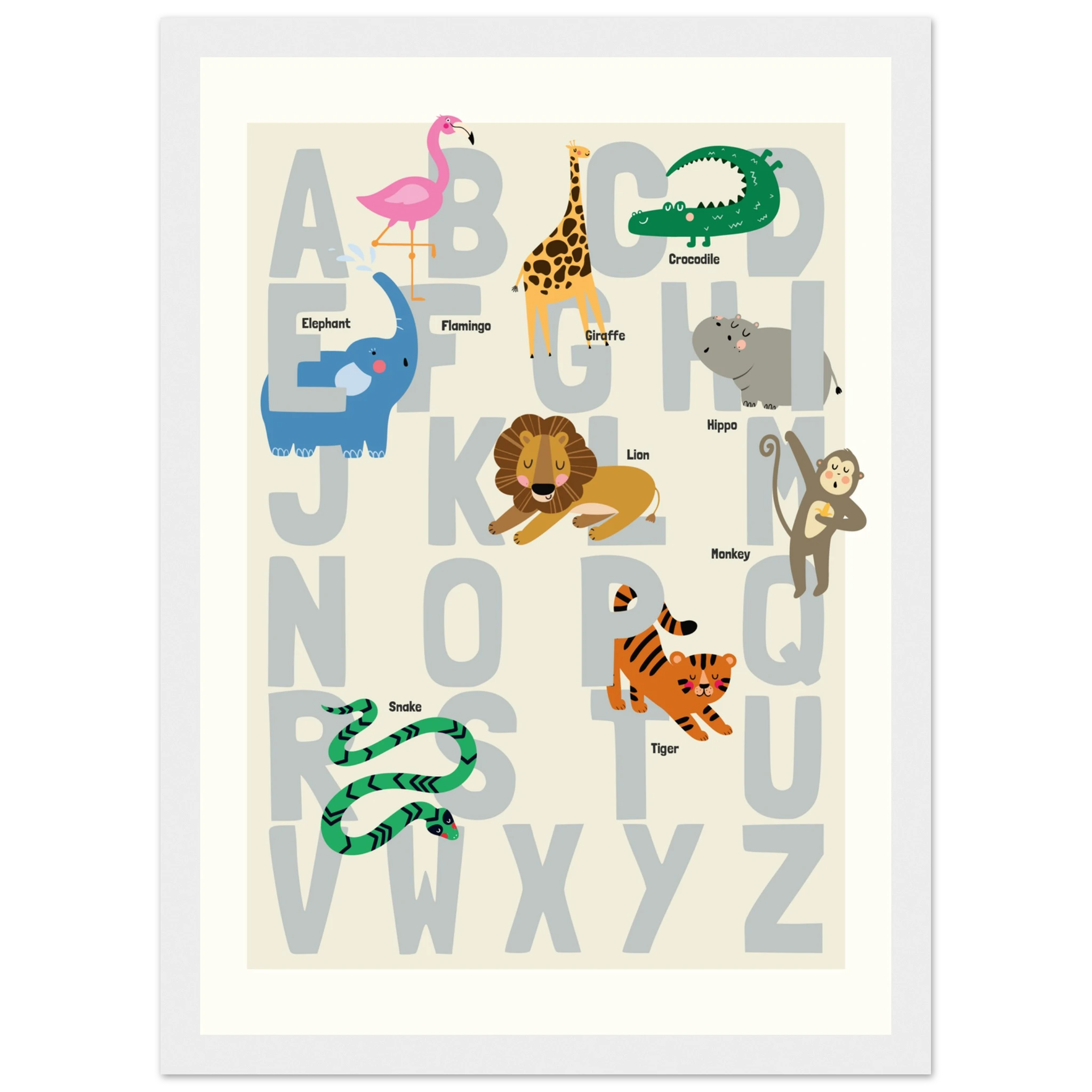 21x29.7 cm / 8x12" - Vertical - White frame - Map