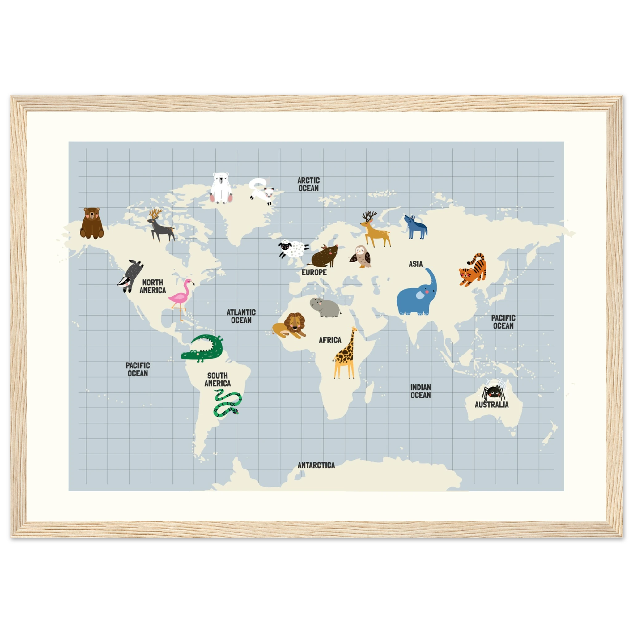 A3 (29.7 x 42  cm) - Horizontal - Wood frame - Map