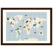 21x29.7 cm / 8x12" - Horizontal - Dark wood frame - Map